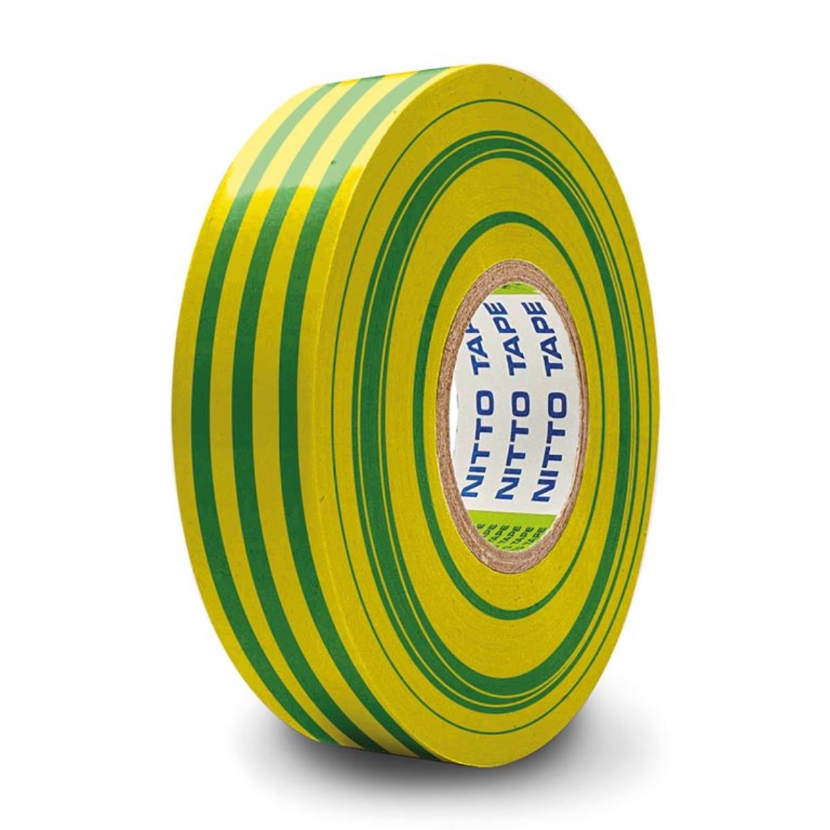Ruban isolant Nitto PVC Jaune/Vert 19 mm x 10 m